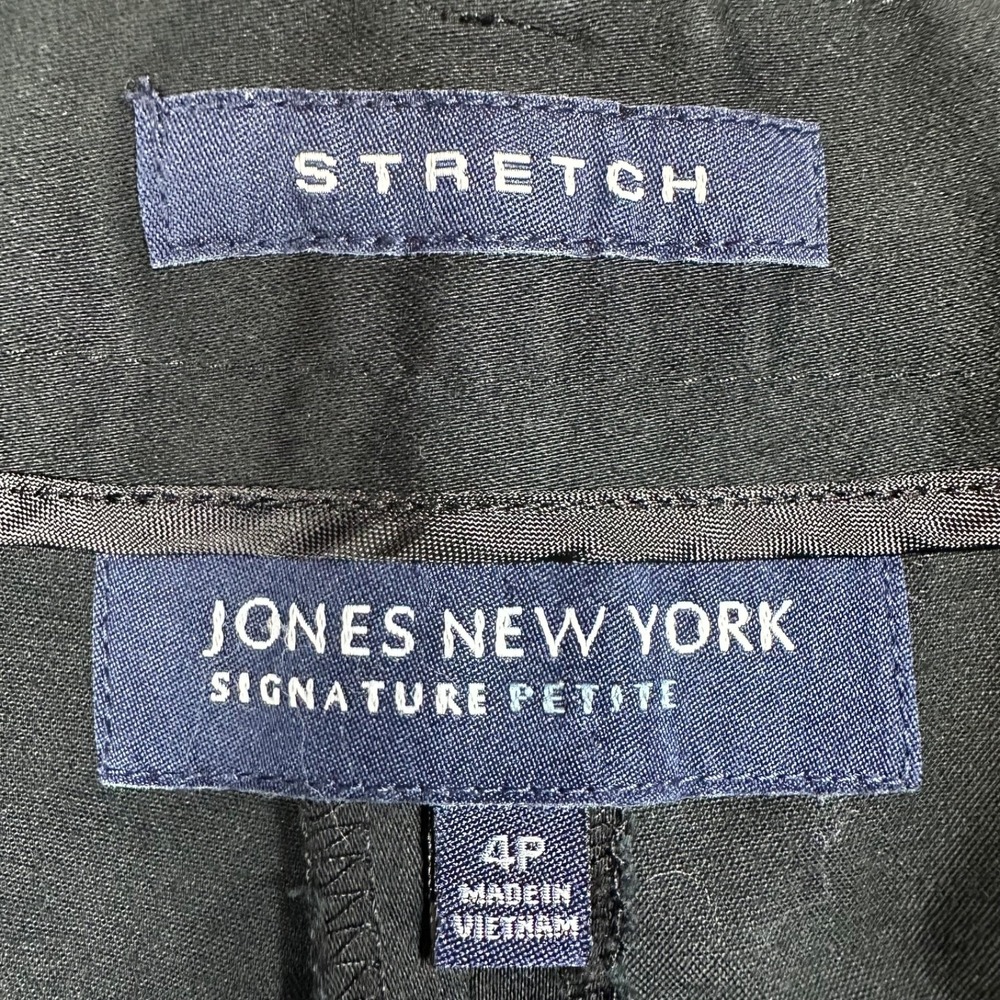JONES NEW YORK Black Flat Front Straight Leg Stretch Chino Pants Women's 4P - Picture 5 of 10